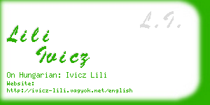 lili ivicz business card